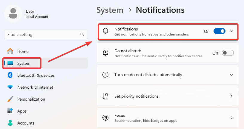 How to enable system notifications